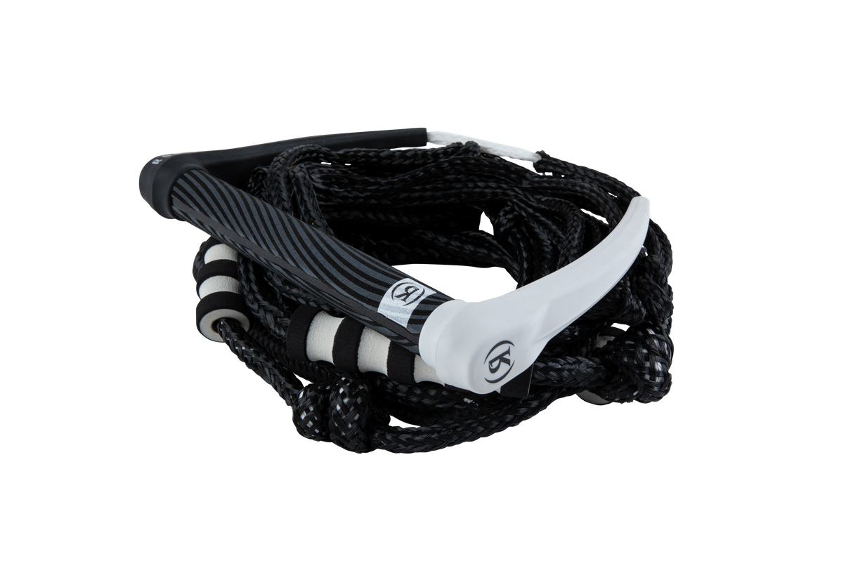 Ronix Silicone Bungee 25' Surf Rope with 11in. Handle in Black/White