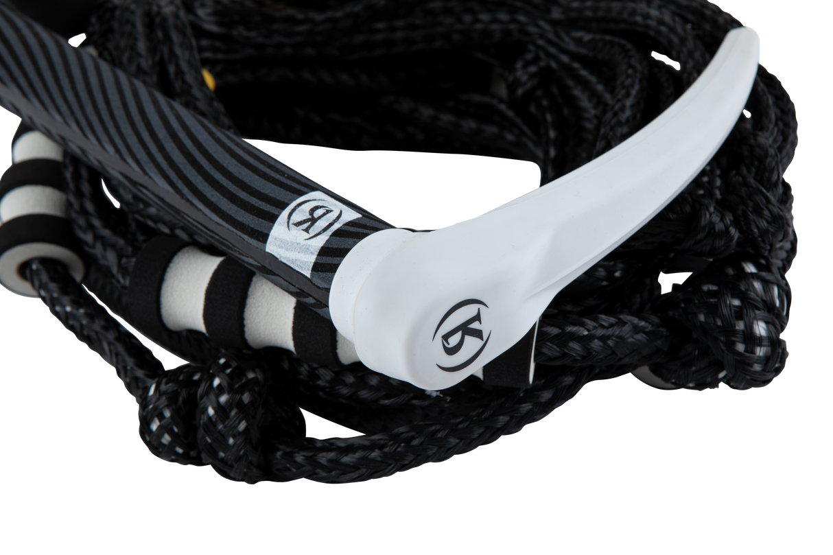 Ronix Silicone Bungee 25' Surf Rope with 11in. Handle in Black/White