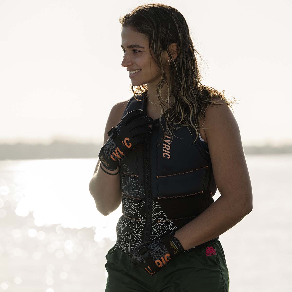 Radar Lyric Women's Comp Wake Vest in Black / Grey / Coral