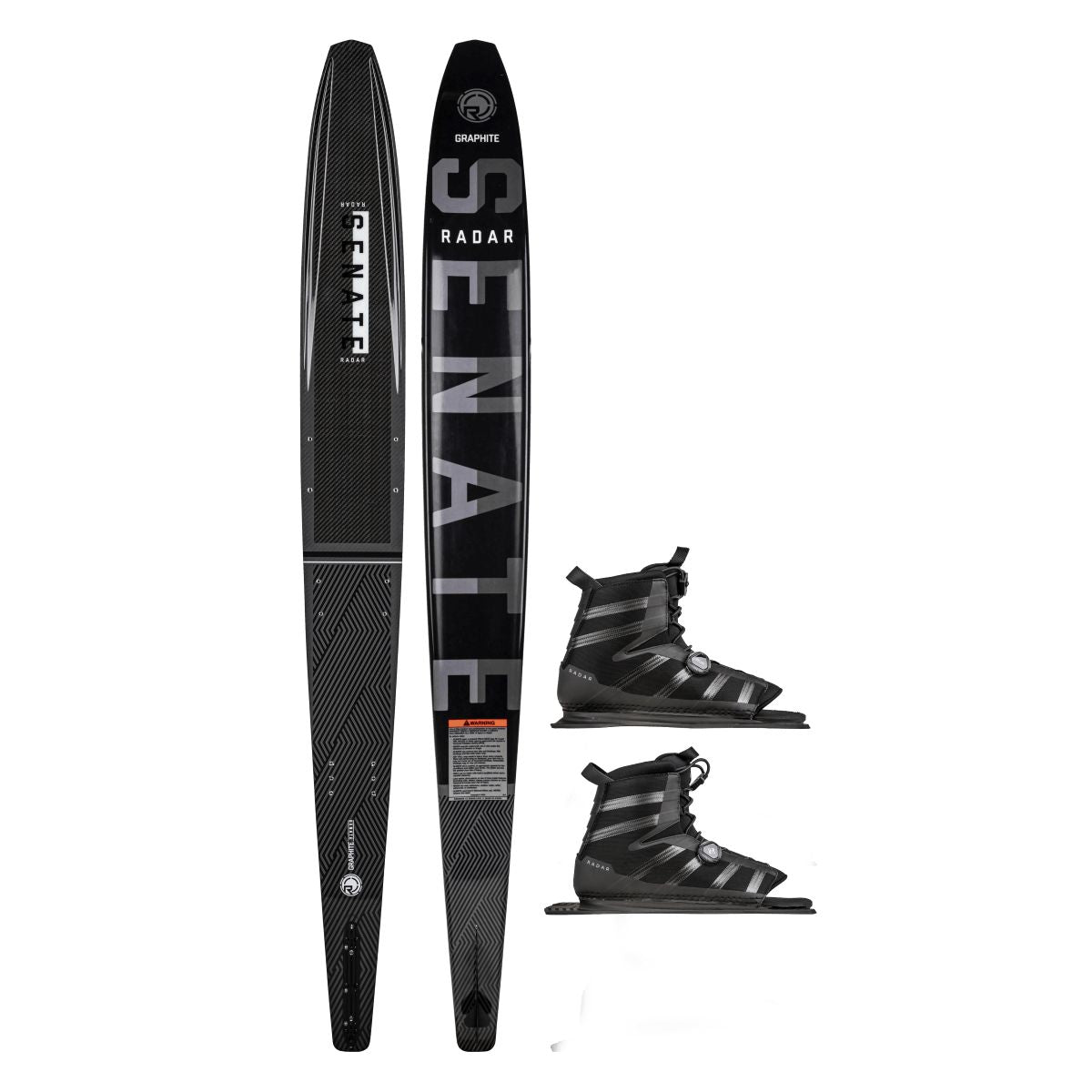 Radar Graphite Senate w/ Double Boa Vector Water Ski Package 2022