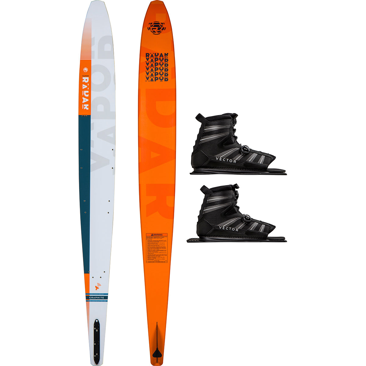 Radar Graphite Vapor w/ Double Vector BOA Water Ski Package 2024