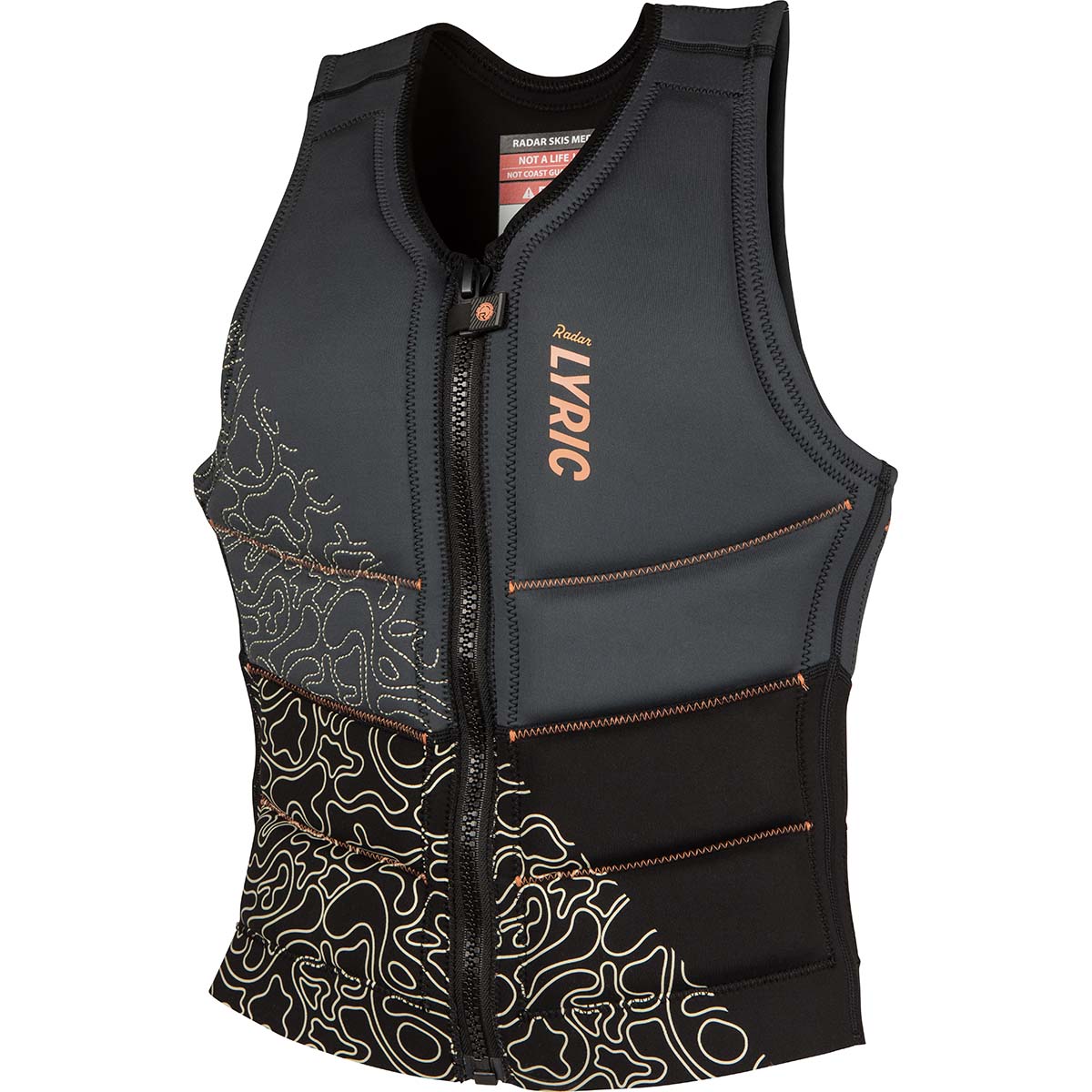 Radar Lyric Women's Comp Wake Vest in Black / Grey / Coral